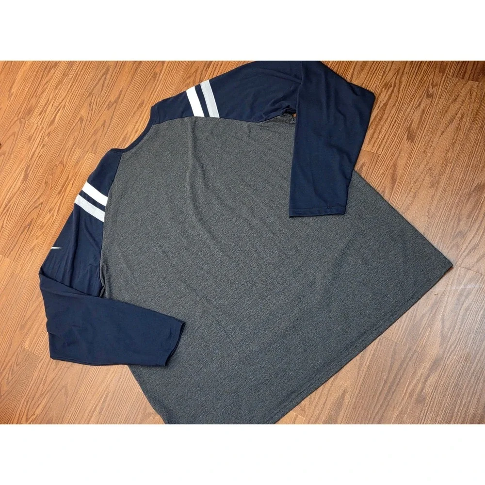 Nike NFL Dallas Cowboys Mens 3XL Long Sleeve‎ T-Shirt Raglan Navy Charcoal Gray